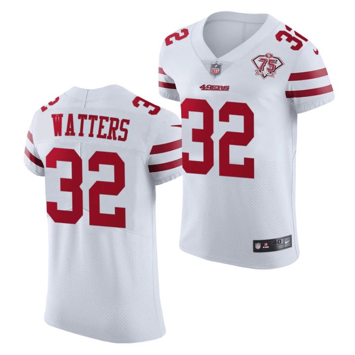 Men San Francisco 49ers #32 Ricky Watters White 75th Anniversary Throwback Elite Retired Player NFL Jersey->san francisco 49ers->NFL Jersey